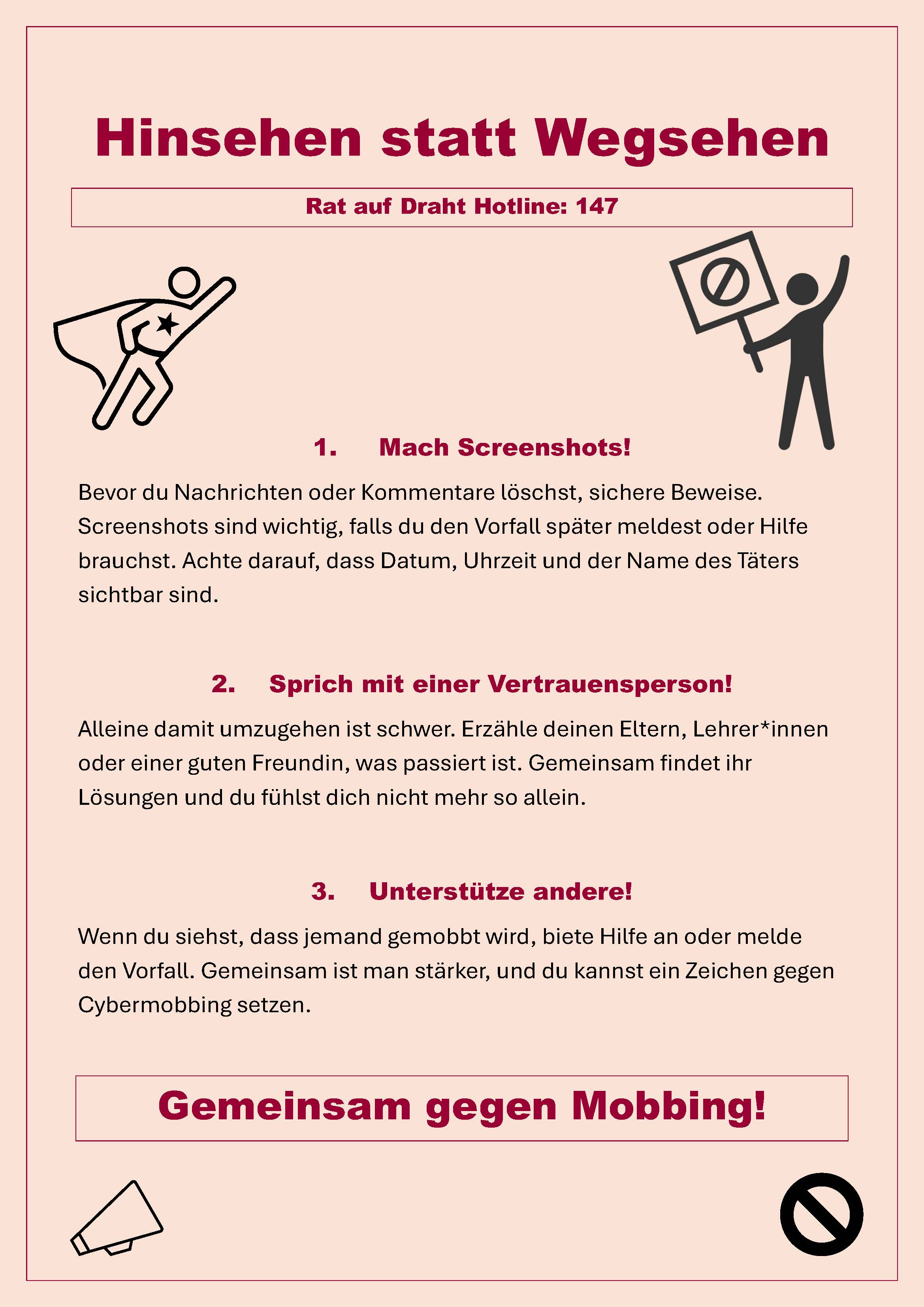 Anti Mobbing Plakat